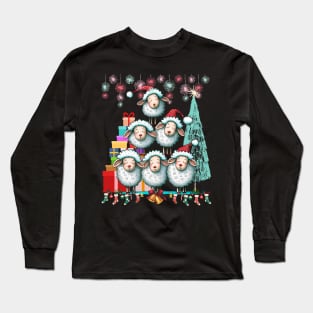 Sheep in Santa Hats Long Sleeve T-Shirt